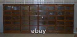 Suite Of Four Minty Oxford Legal Library Modualr Adjustable Stacking Bookcases