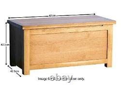 Surrey Oak Wooden Blanket Box Solid Wood Ottoman Chest Bedding Rustic Toy Trunk