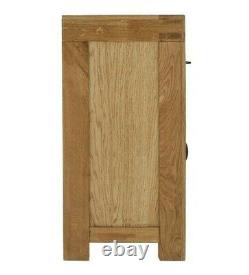 Sydney Modern Chunky Oak Mini Sideboard / Small Cupboard / Solid Oak Cabinet