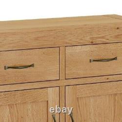 Sydney Modern Chunky Oak Small Sideboard / Small Cupboard / Solid Oak Cabinet