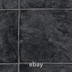TARKETT Tile Slate Cushion Floor VINYL FLOORING Waterproof Kitchen Bathroom Lino