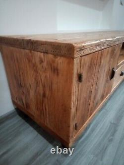 TV unit/stand/cabinet/Rustic bespoke solid wood industrial Large 195cm/8 colours