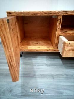 TV unit/stand/cabinet/Rustic bespoke solid wood industrial Large 195cm/8 colours