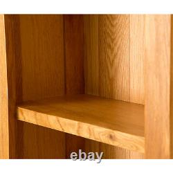 Tall Oak Bookcase Narrow Shelving Unit Newlyn Solid Wood Living Room Furniture