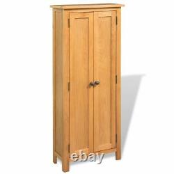 Tall Slim Solid Oak Cupboard Wooden Cabinet Storage Shelves Shelf Hallway Living