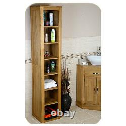 Tall Solid Oak Cabinet Bathroom & Living Room Storage Furniture MB-022