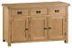Toledo Oak 3 Door Sideboard / Solid Wood Cupboard Storage Cabinet Unit