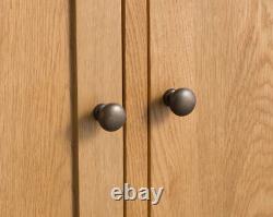 Toledo Oak 3 Door Sideboard / Solid Wood Cupboard Storage Cabinet Unit