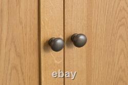 Toledo Oak Large Cupboard / Solid Wood 2 Door Cabinet Sideboard Storage Unit