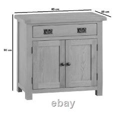 Toledo Oak Small 2 Door Sideboard / Solid Wood Side Cabinet Cupboard Storage