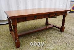 Traditional Clover Leaf Brand Solid Medium Oak Coffee Table With 2 Drawers