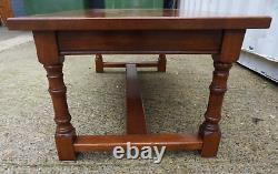 Traditional Clover Leaf Brand Solid Medium Oak Coffee Table With 2 Drawers