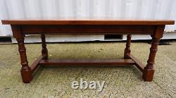 Traditional Clover Leaf Brand Solid Medium Oak Coffee Table With 2 Drawers