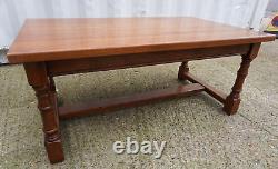 Traditional Clover Leaf Brand Solid Medium Oak Coffee Table With 2 Drawers