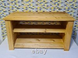 Tv Unit Solid Wood Chunky Stand Side Board Entertainment Centre Led