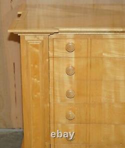 Unique Exquisite Viscount David Linley Roman Looking Sycamore Chest Of Drawers