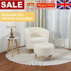 Upholstered leisure Armchair with Footstool Chair Lounge Sofa Fireside Fabric