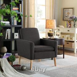 Upholstered leisure Armchair with Footstool Chair Lounge Sofa Fireside Fabric