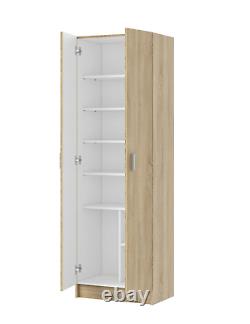 VITA 2 Door Utility Room Canadian Oak Storage Cupboard 59cm x 180cm x 37cm