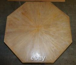 Very Large Limed Oak Hexagon 8 Seat Dining Table Beautiful Solid Timber Patina