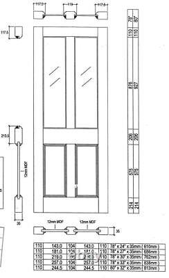 Victorian Oak 2 Light Obscure / Frosted Glass Internal Door (LPD Nostalgia)