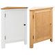 Vidaxl Solid Oak Wood Corner Cabinet Storage Rack Organiser Oak And White/oak