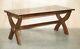 Vintage Hand Carved Circa 1950's Trestle Dining Table English Oak Jacobean Style