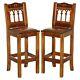 Vintage Pair Of Fully Restored Brown Leather Arts & Crafts Kitchen Bar Stools