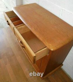 Vintage Retro MID Century Priory Oak Sideboard With Drawers & Cupboards