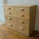 Vintage Retro Mid Century Raf Air Ministry Military Light Oak Chest Of Drawers