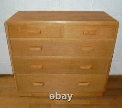 Vintage Retro MID Century Raf Air Ministry Military Light Oak Chest Of Drawers
