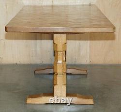 Vintage Robert Mouseman Thompson Six Person Dining Table & Chair Part Of A Suite