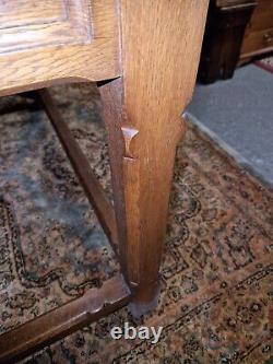 Vintage Solid Oak Table Refectory Church Table 1938 Plaque Reclaimed Alter Table