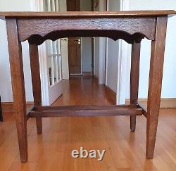 Vintage Tiled Top Solid Oak Table abt 1905 Arts & Crafts. Hall Conservatory etc