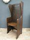 Vintage / Antique Oak Settle / Butlers Chair / Bar / Pub Bench / Chapel Pew