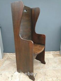 Vintage / antique oak settle / butlers chair / bar / pub bench / Chapel pew