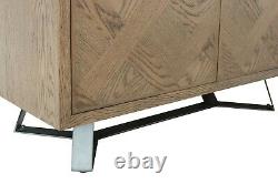 Voxa Parquet Oak 3 Door Sideboard / Modern Storage Cabinet / Industrial Chest