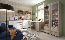 Wall Mounted Shelf Cabinet Sonoma Oak Lounge Storage Open Unit Kaspian 143.5 cm