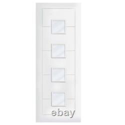 White Ladder Glazed Internal Door 4L Clear Fire Proof Glass+Nationwide Delivery