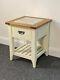 Willis & Gambier Newquay Cream Marble Oak Solid Wood Bedside Side Lamp Table