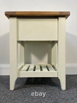 Willis & Gambier Newquay Cream Marble Oak Solid Wood Bedside Side Lamp Table