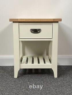 Willis & Gambier Newquay Oak & Cream Solid Wood Side Table Lamp Bedside £359