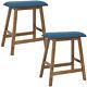 Wood Counter-height Stool With Cushion Weathered Oak Set Of 2 By Sunnydaze