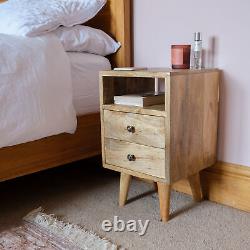 Wooden Bedside Table Cabinet Storage Drawer Bedroom Furniture Nightstand Scandi