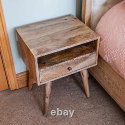 Wooden Bedside Table Cabinet Storage Drawer Bedroom Furniture Nightstand Scandi