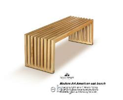 Wooden Oak bench, oak seating bench, bench solid wood, wooden seat. Length 122cm