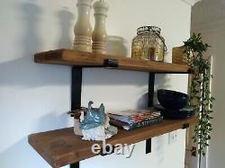 Wooden Shelves-Rustic Industrial Scaffold Board With Wall Bracket- Handmade