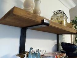 Wooden Shelves-Rustic Industrial Scaffold Board With Wall Bracket- Handmade 3