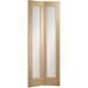 Xl Pattern 10 Oak 1 Full Glass Panel Bifold Door/ Total Width 30 X 78
