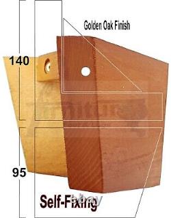 4x Pieds de remplacement en chêne doré pour fauteuil de salon en bois massif 95mm